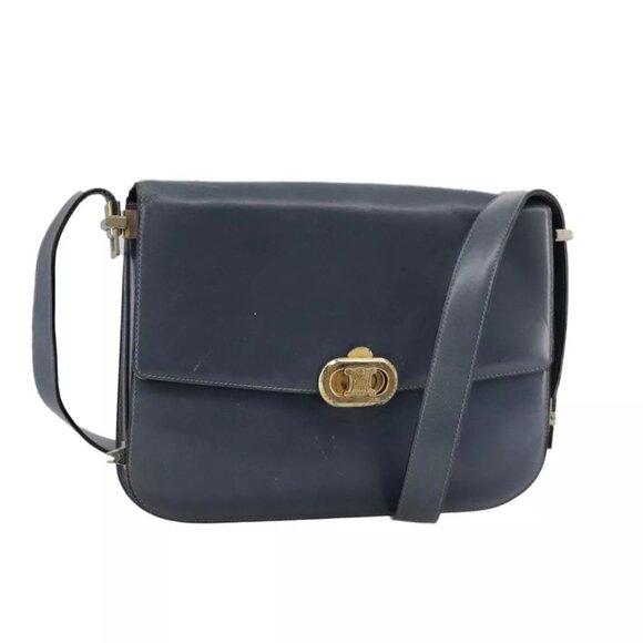CELINE Shoulder Bag Leather Blue Auth 105737 - Picture 1 of 16